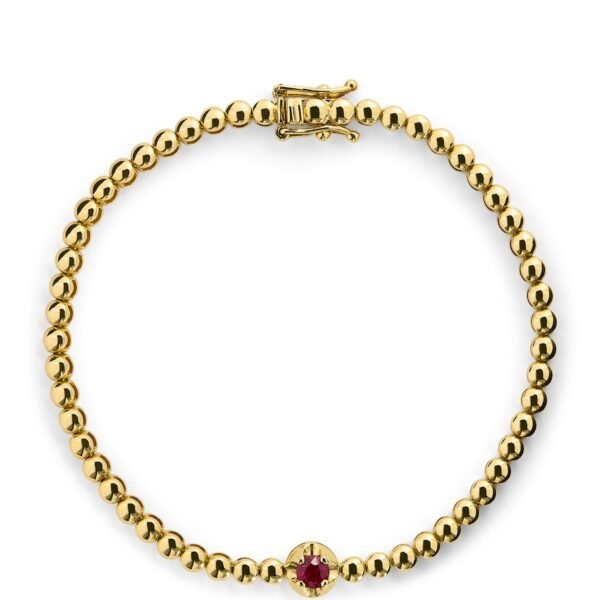 Yellow Gold and Ruby Illusion Tennis Bracelet