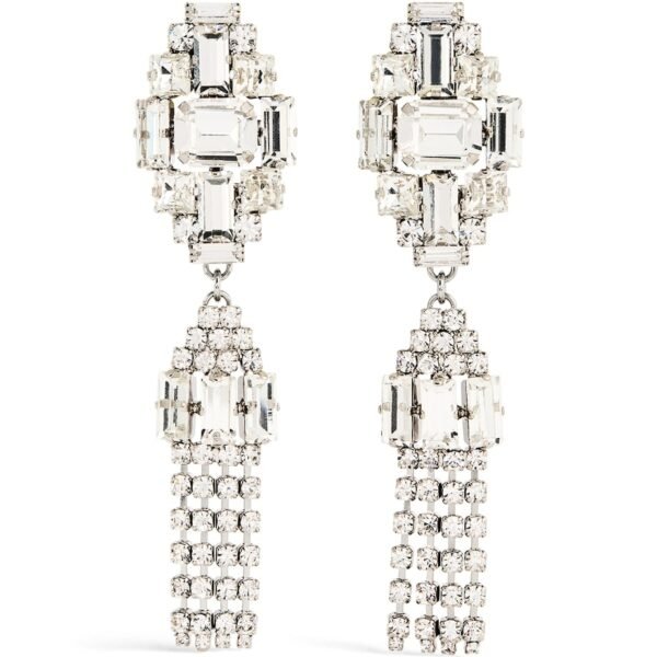 Crystal Pendant and Fringe Earrings