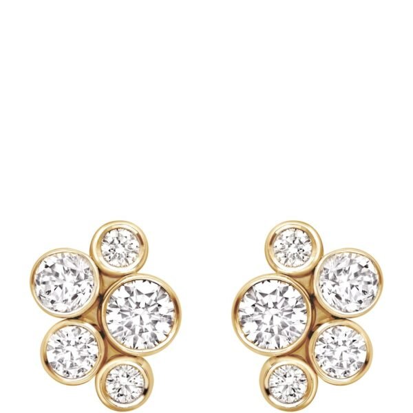 Yellow Gold and Diamond Raindance Cluster Stud Earrings