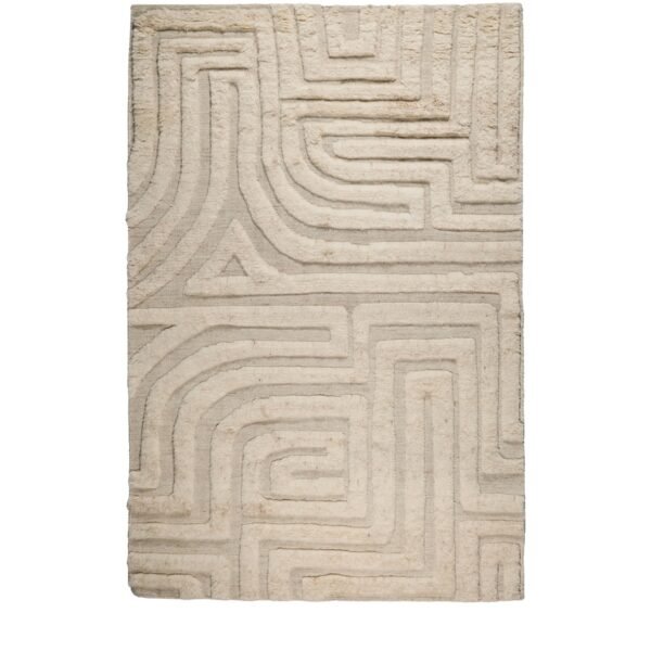 Wool Folk Ivory Rug (2.74m x 1.83m)