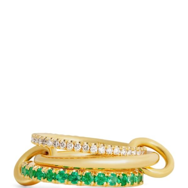 Yellow Gold, Emerald and Diamond Norah Ring