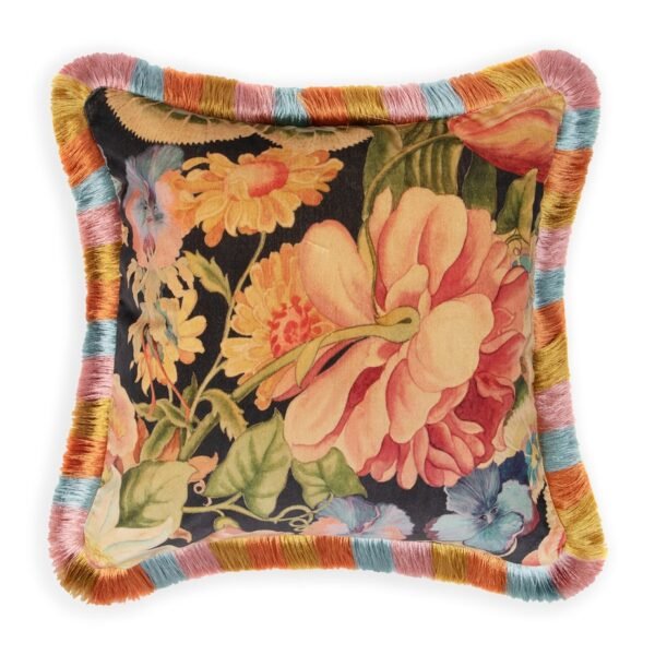 Medium Velvet Amatoria Fringed Cushion (45cm x 45cm)