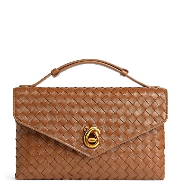 Leather Intrecciato Knot Lock Top-Handle Bag