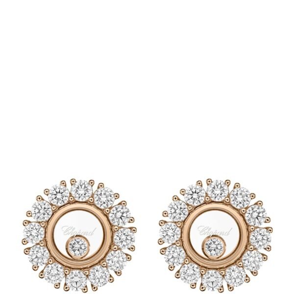 Rose Gold and Diamond Happy Diamonds Icons Joaillerie Stud Earrings