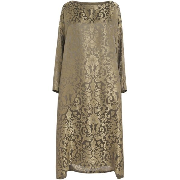 Metallic Jacquard Midi Dress
