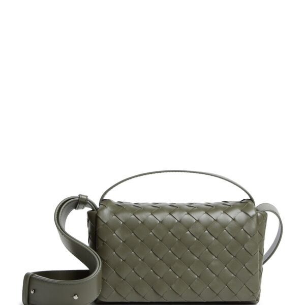 Mini Leather Intrecciato Flap Cross-Body Bag
