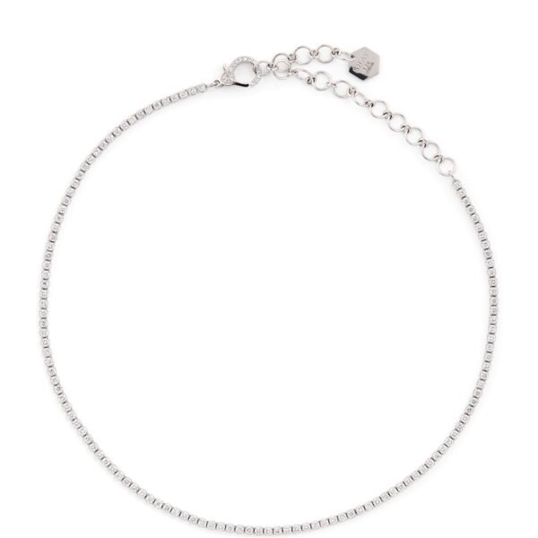 White Gold and Diamond Threads Tennis Choker