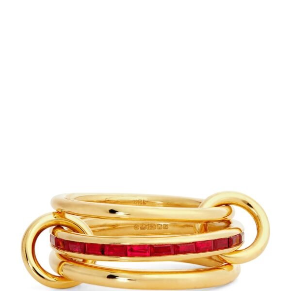 Yellow Gold and Ruby Pyrus Ring