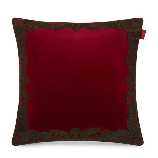 Wool-Blend Embroidered Paisley-Trim Cushion (45cm)
