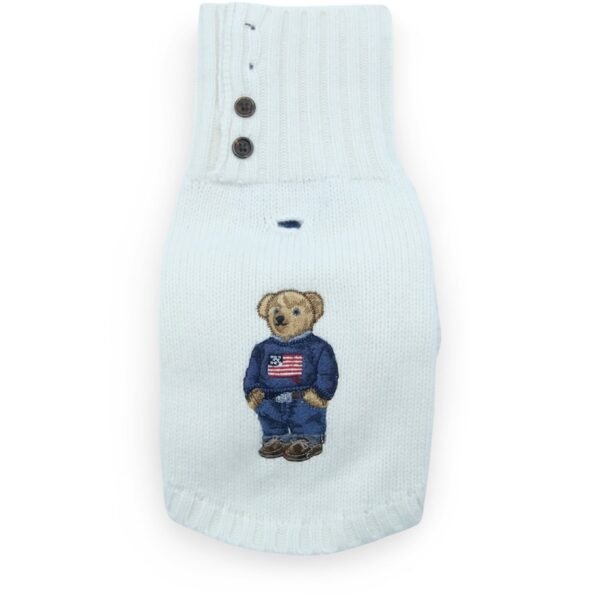 Wool-Cashmere Polo Bear Dog Sweater (Extra Extra Small)