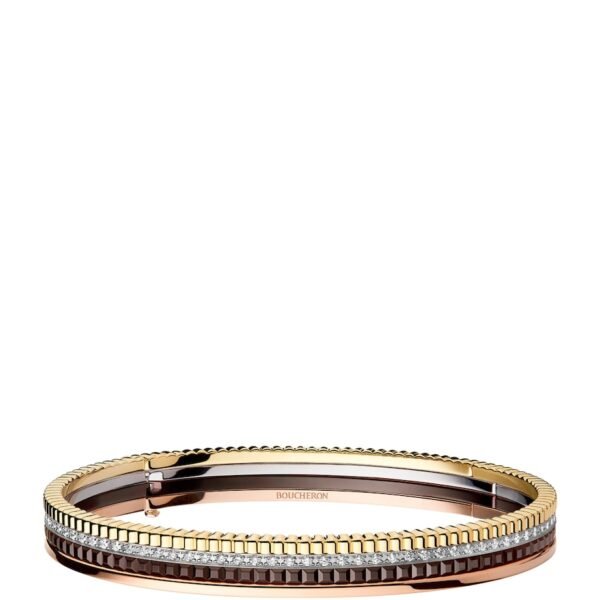 Mixed Gold and Diamond Quatre Bangle