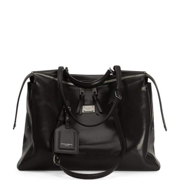 Leather-Blend Top-Handle Bag