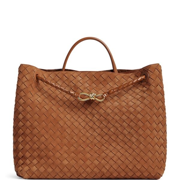 Large Suede Andiamo Top-Handle Bag