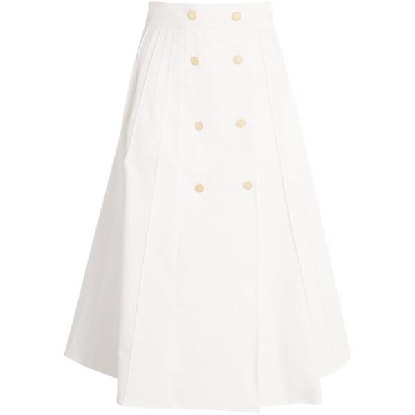 Cotton-Blend Midi Skirt