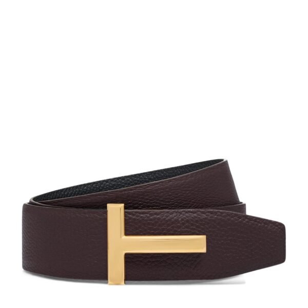 Leather Reversible T Icon Belt