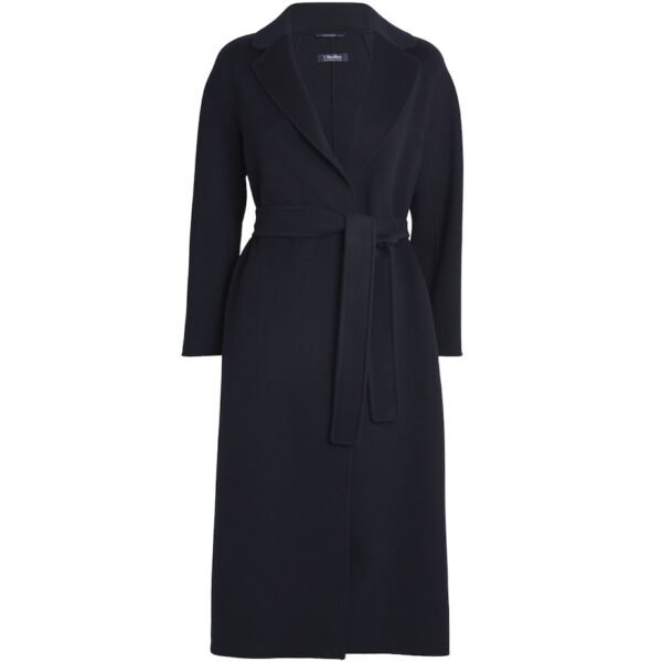 Virgin Wool Midi Wrap Coat