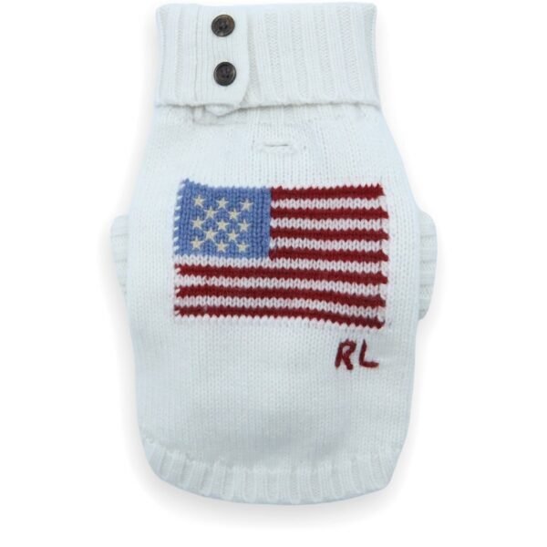 Wool-Cashmere Flag Dog Sweater (XS)