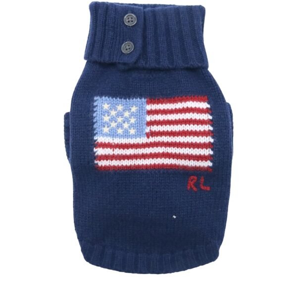 Wool-Cashmere Flag Dog Sweater (XS)