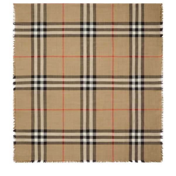 Wool-Silk Reversible Check Scarf