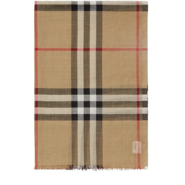 Wool-Silk Check Scarf