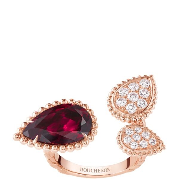 Rose Gold, Diamond and Garnet Serpent Bohème Ring