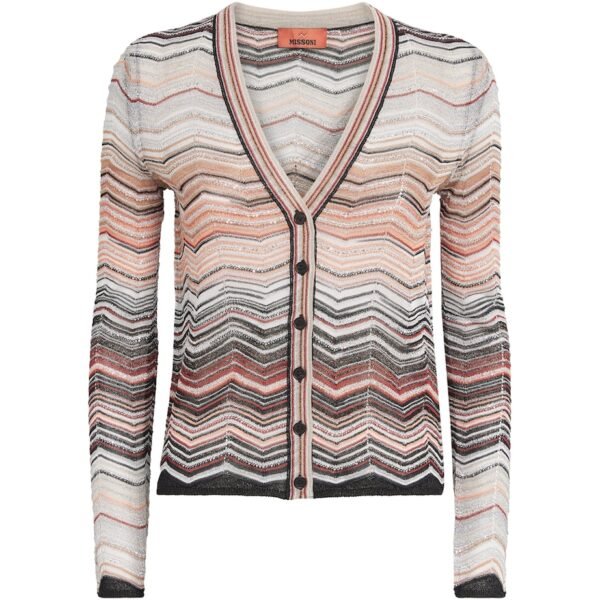 Embellished Zigzag Cardigan