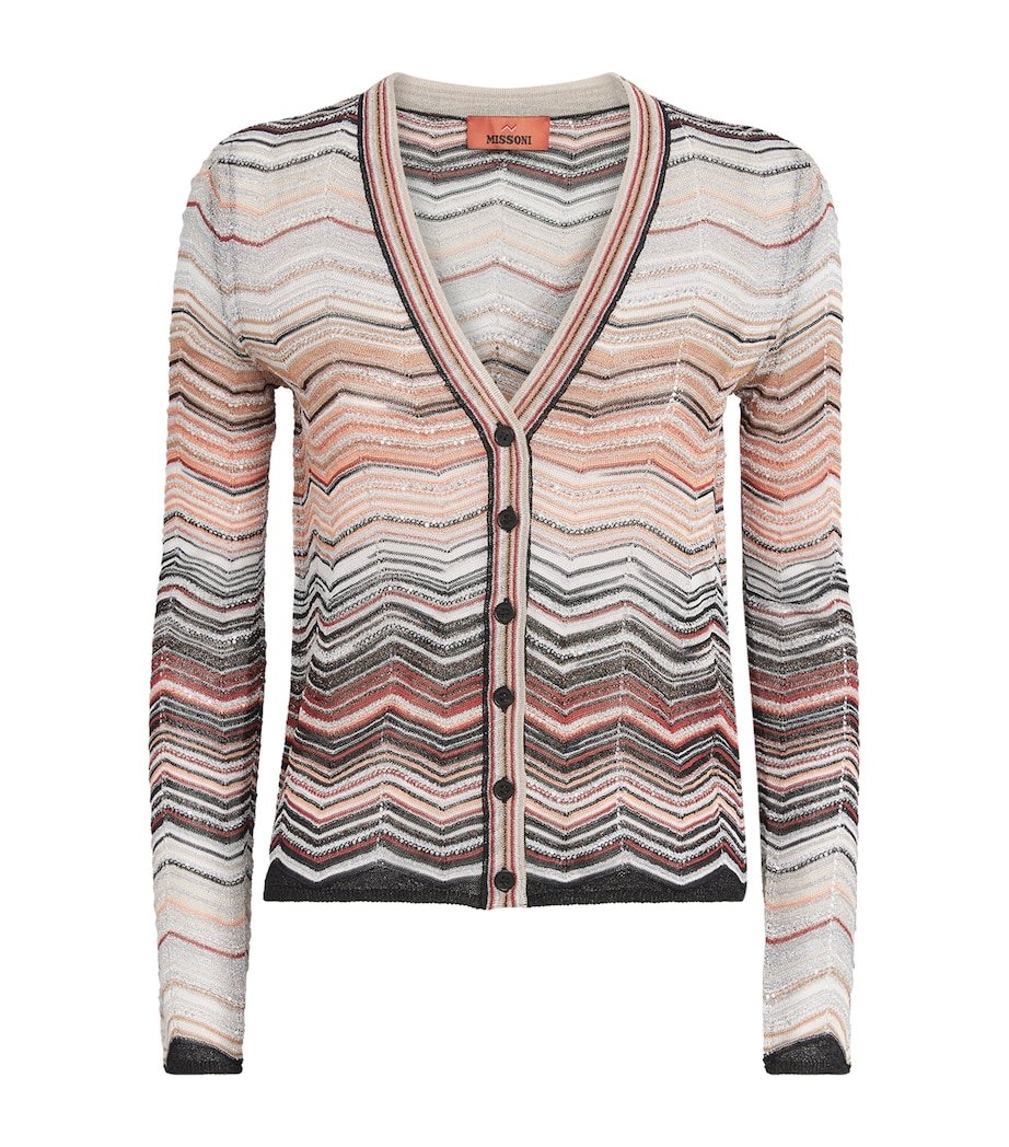 50e112c2c00c0a58b7dd513e1e585aff Embellished Zigzag Cardigan - Image 1