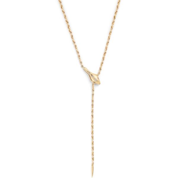 Yellow Gold and Diamond Snake Necklace