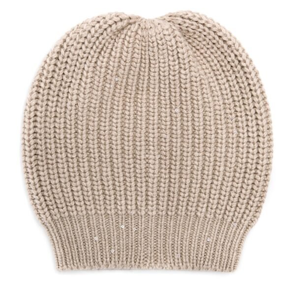 Cashmere-Silk Embellished Beanie