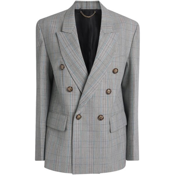 Virgin Wool Check Blazer