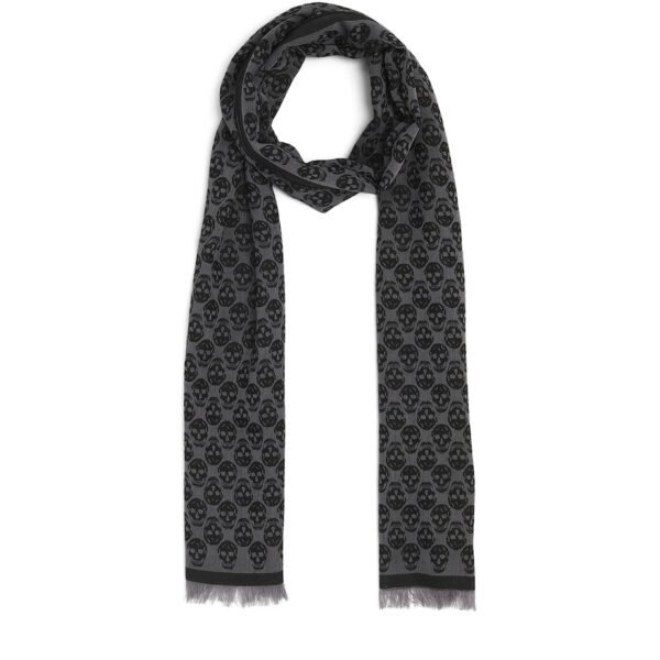 Wool-Blend Skull Scarf