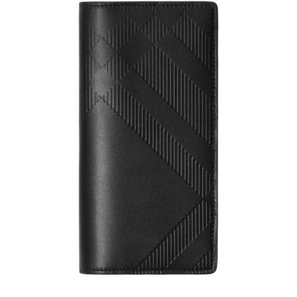 Leather Embossed Check Continental Wallet