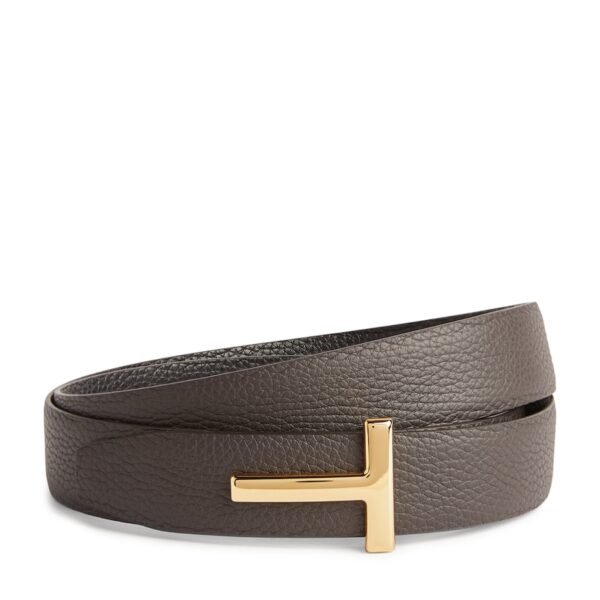 Leather Reversible T Icon Belt