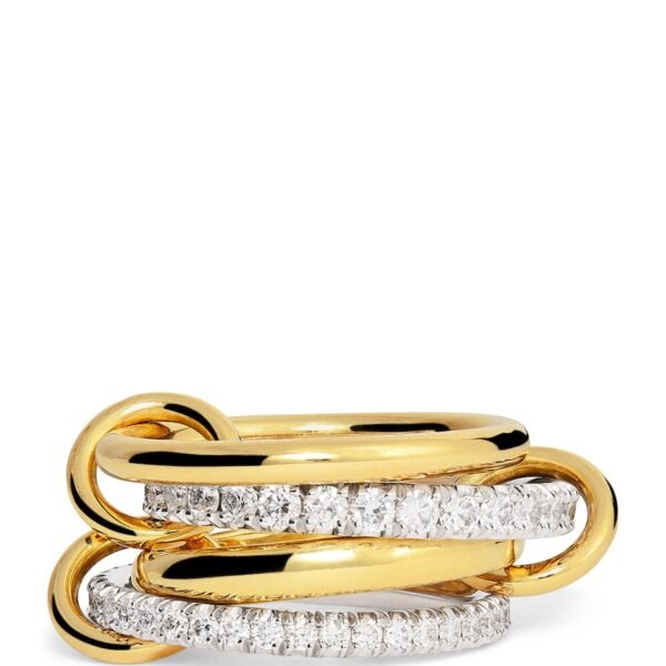 Mixed Gold and Diamond Halley Ring (Size 6.5)