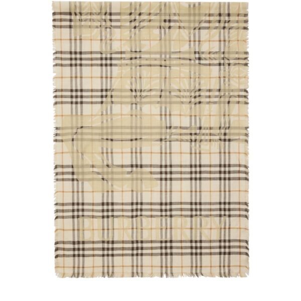 Wool-Silk EKD Check Wide Scarf