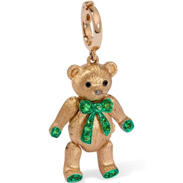 x Renouveler Yellow Gold, Diamond and Tsavorite My Life in Charms Teddy Bear Locket Charm