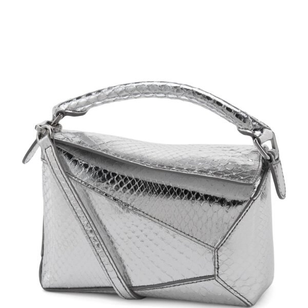 EXCLUSIVE Mini Python Skin Puzzle Edge Top-Handle Bag
