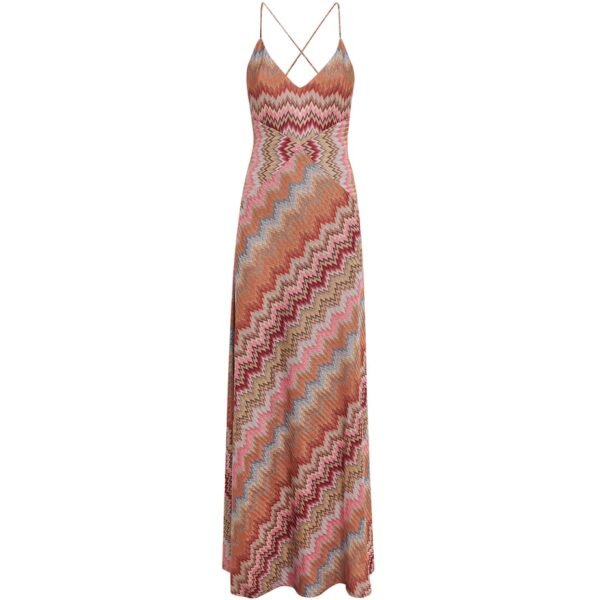 Sleeveless Chevron Maxi Dress