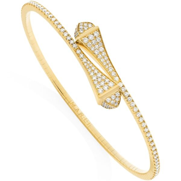 Midi Yellow Gold and Diamond Cleo Slip-On Bracelet