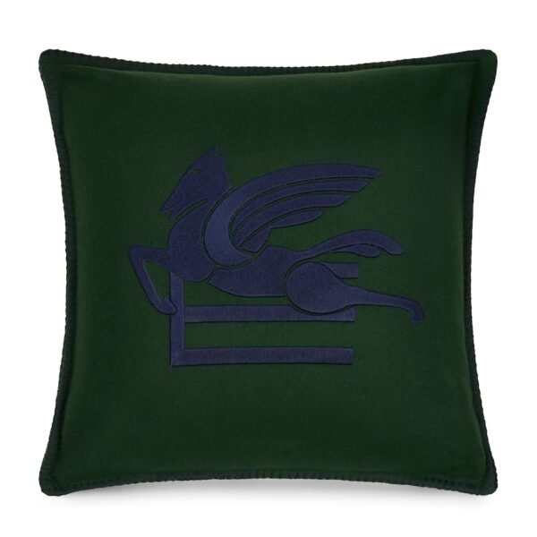 Wool-Blend Embroidered Ribot Cushion (45cm x 45cm)