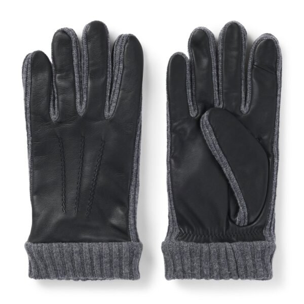 Leather Wool-Trim Gloves