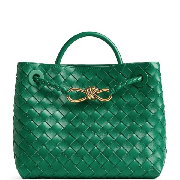 Small Intrecciato Leather Andiamo Top-Handle Bag