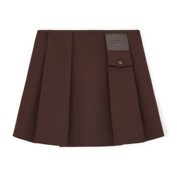 Wool-Silk Pleated Mini Skirt