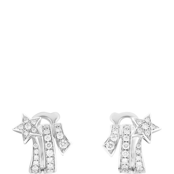 White Gold and Diamonds Étoile Filante Earrings