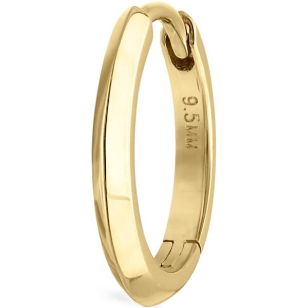 Faceted Metal Vertex Single Hoop Earring (9.5mm)