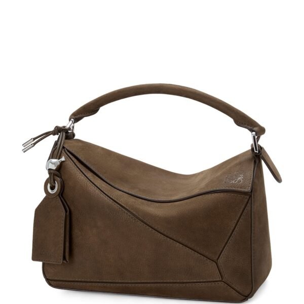 Small Suede Featherlight Puzzle Top-Handle Bag