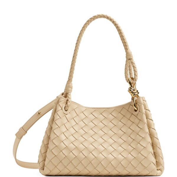 Intrecciato Leather Parachute Shoulder Bag