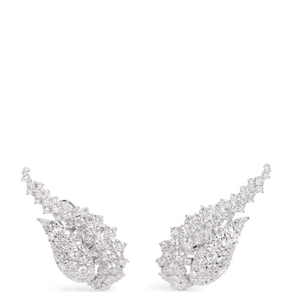 White Gold and Diamond Y-Couture State Stud Earrings