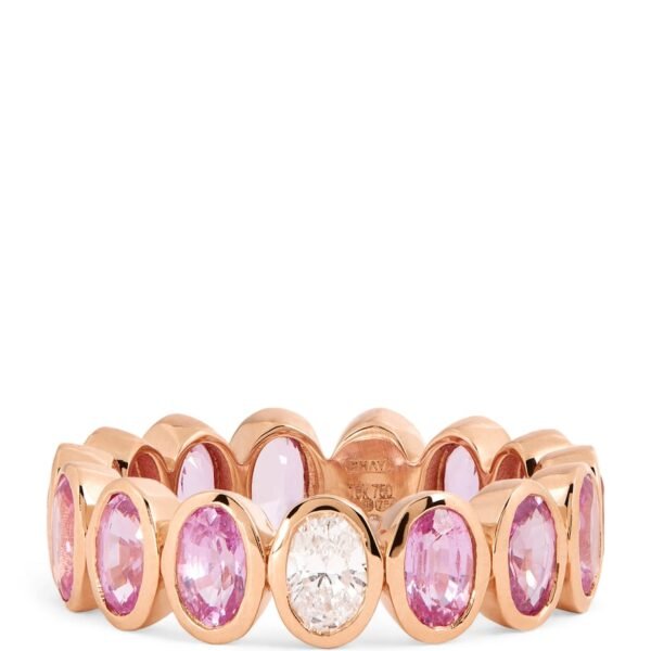 Rose Gold, Diamond and Sapphire Eternity Ring