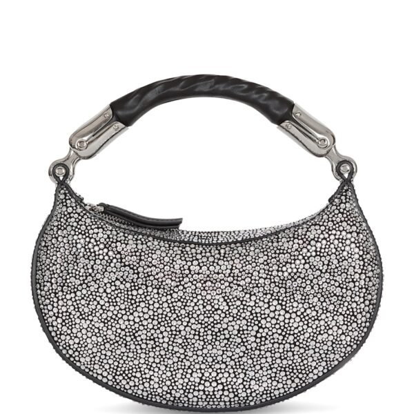 Mini Embellished Suede Ebene Top-Handle Bag